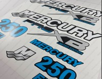 Mercury 250HP Pro XB Limited Edition Outboard Decal Kit BLUE Mercury 250HP Pro XB Limited Edition Outboard Decal Kit BLUE
